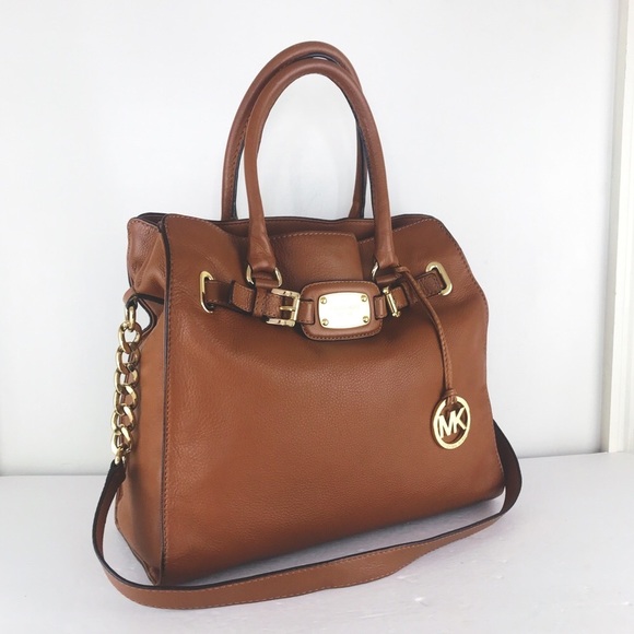 MK LG Luggage Tan Leather Hamilton Tote Satchel - Picture 3 of 10